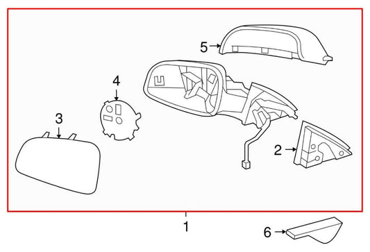 2011-2016 Chevrolet Cruze Passenger Right Side Rear View Mirror 95186804 OEM - Alshned Auto Parts