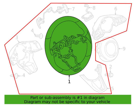 2021-23 Mazda CX-9 Grand Touring 2.5L Steering Wheel Leather w/ Control Buttons - Alshned Auto Parts