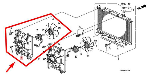 08-12 Honda Accord LX 2.4L LH Radiator Cooling Fan Motor Assy 19015-R40-A02 OEM - Alshned Auto Parts