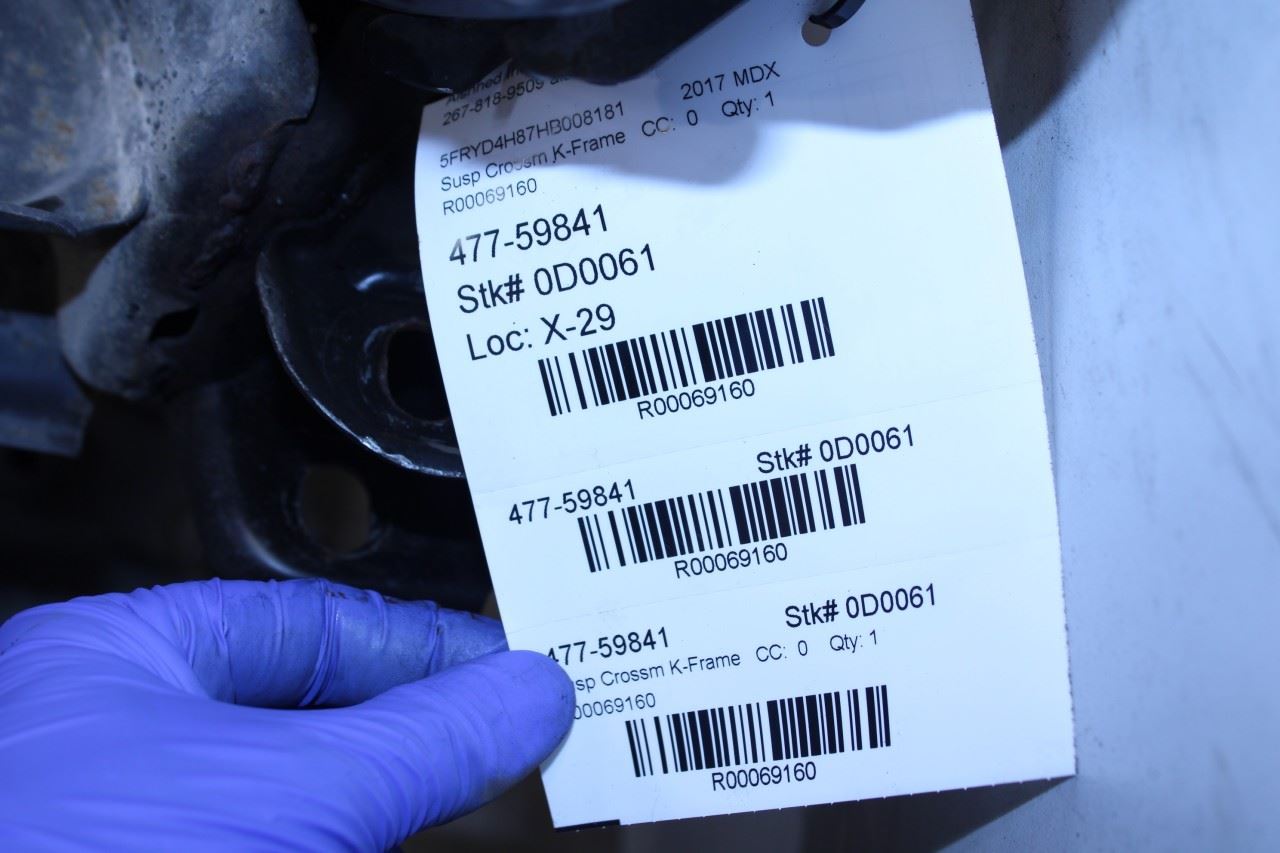 2017-2020 Acura MDX Advance 3.5L AWD Rear Crossmember Subframe 50300-TZ6-A07 OEM - Alshned Auto Parts