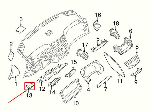 2013-20 Nissan Pathfinder SV Left Side Dash Fuse Box Lid Cover Trim 68964-3JA0A - Alshned Auto Parts