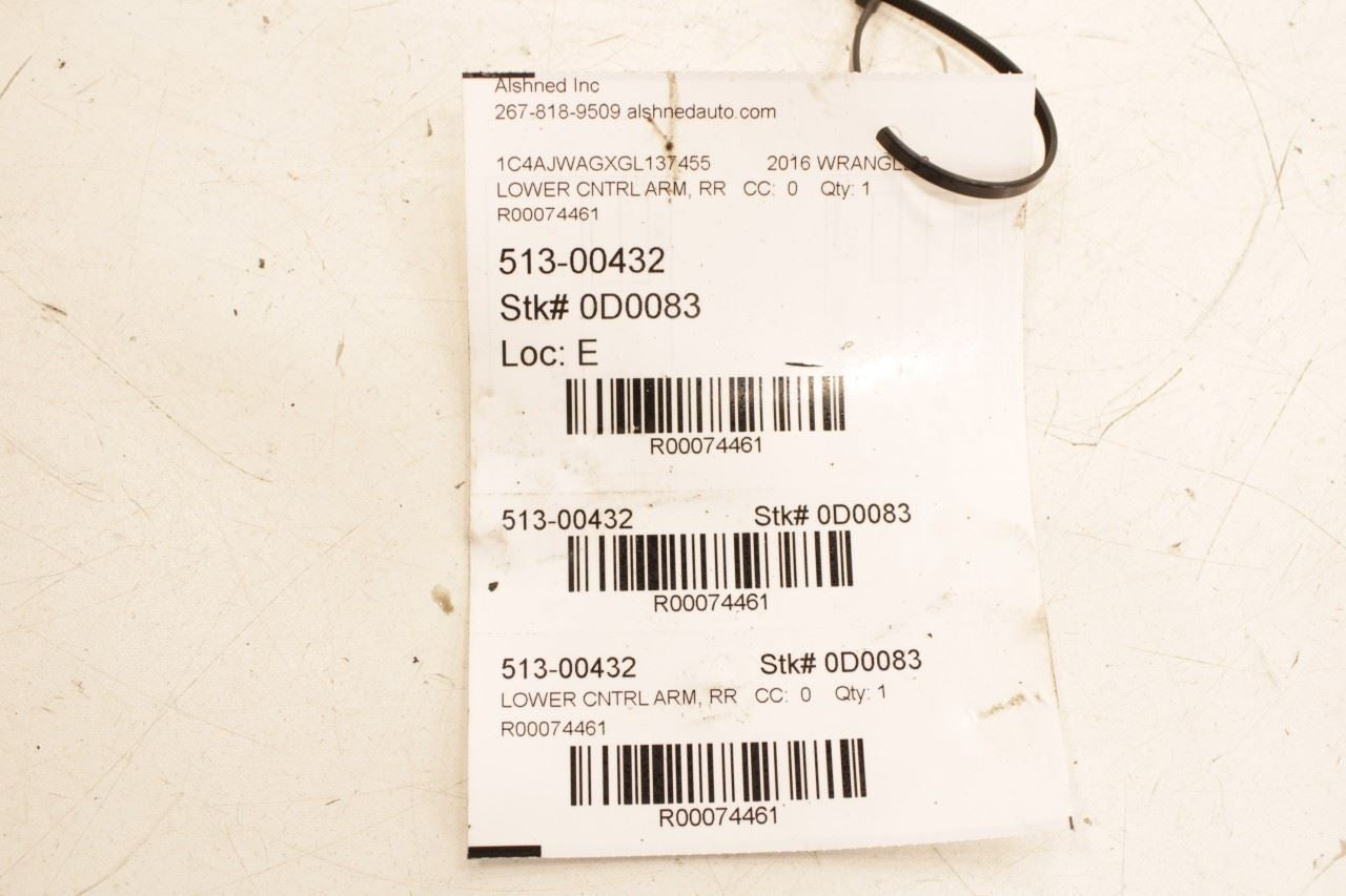 07-18 Jeep Wrangler Sport 2dr 4WD Rear Suspension RH and LH Side Control Arm Set - Alshned Auto Parts