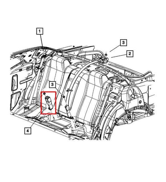 2014 Dodge Challenger SXT 3.6L Rear Center 2nd Row Seat Belt Buckle 1BY491DVAC - Alshned Auto Parts