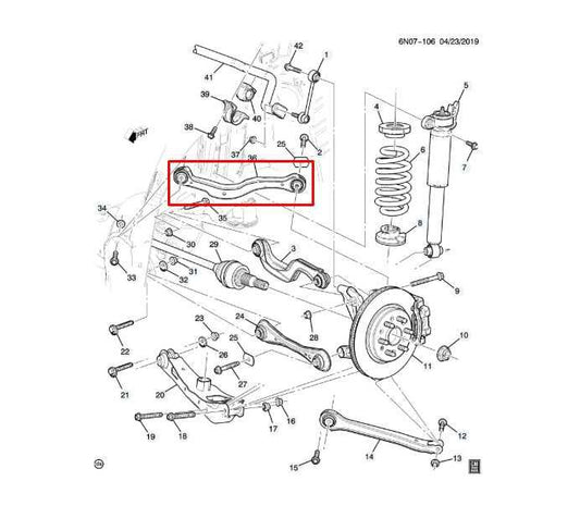 2017-2023 GMC Acadia SLT-1 AWD Rear Right Upper Trailing Control Arm 23416585 - Alshned Auto Parts