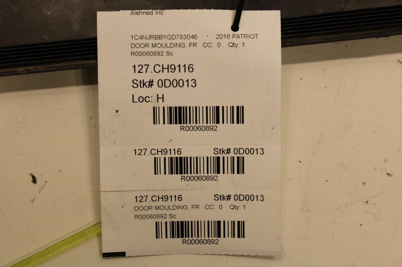 2011-17 Jeep Patriot Sport SE Front Right Door Exterior Lower Molding 05182566AC - Alshned Auto Parts