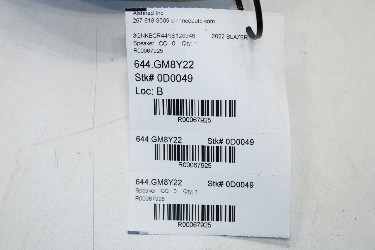 2019-2025 Chevrolet Blazer 2LT Front Left Side Door Audio Speaker 13439502 OEM - Alshned Auto Parts