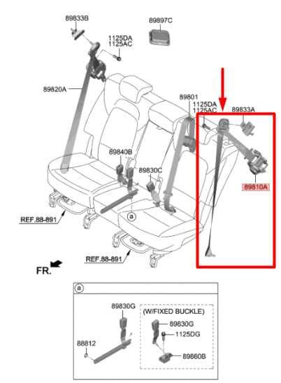 19-23 Hyundai Santa Fe Rear Left 2nd Row Seat Belt Retractor 89810-S2000-NNB OEM - Alshned Auto Parts