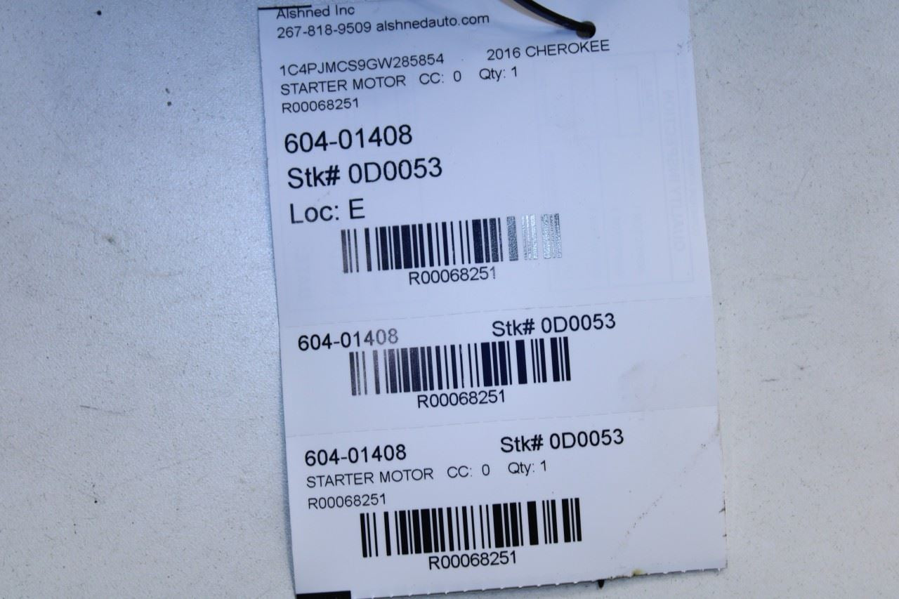 2015-22 Jeep Cherokee 75th Anniversary 3.2L Engine Starter Motor 56029615AB OEM - Alshned Auto Parts
