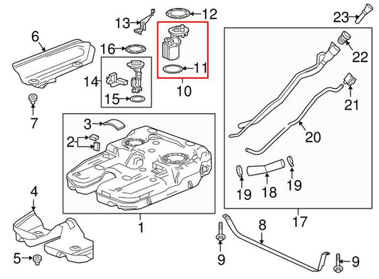 2017-2023 GMC Acadia SLT 3.6L Fuel Pump Assembly 23379143 OEM - Alshned Auto Parts