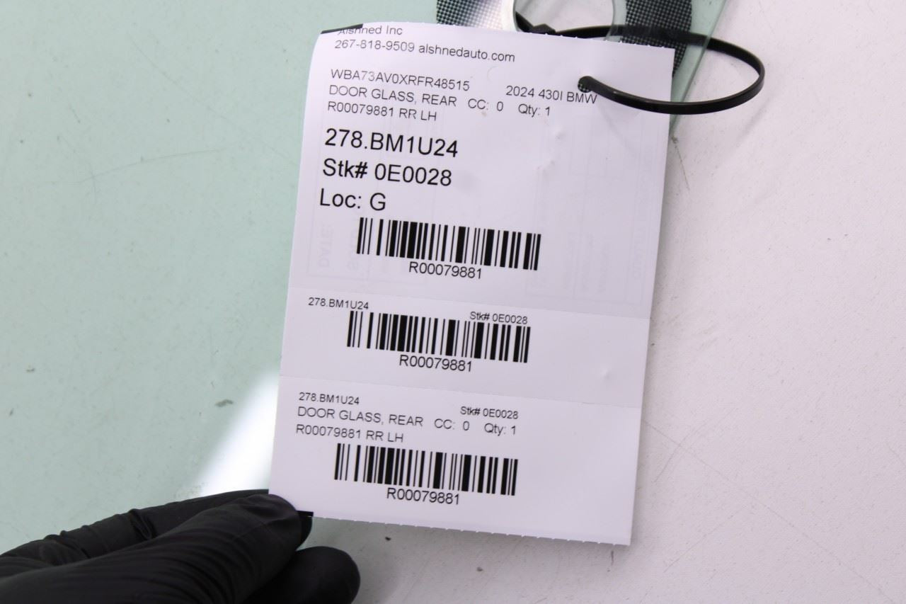 2023-25 BMW 430i Gran Coupe xDrive Rear Left Side Door Window Glass 51357955235 - Alshned Auto Parts