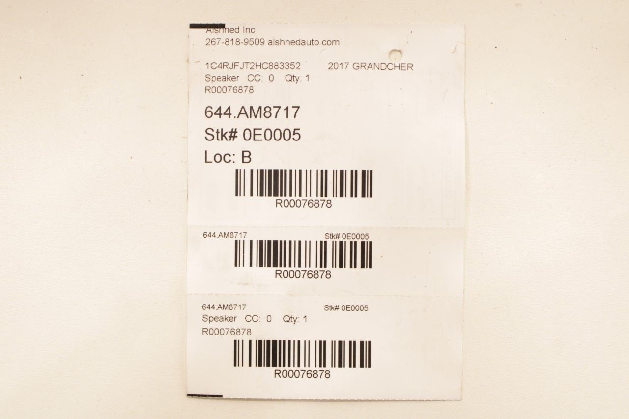 12-22 Jeep Grand Cherokee Front Right and Left Door Audio Speaker Set 68043045AD - Alshned Auto Parts