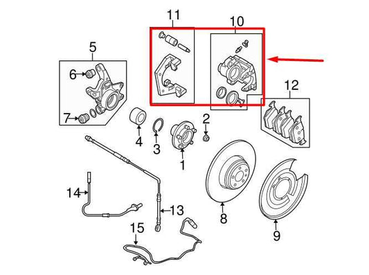 2006-09 Land Rover Range Rover Rear Right Side Brake Disc Caliper SOB500042 OEM - Alshned Auto Parts