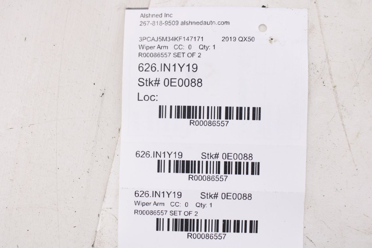 2019-2025 Infiniti QX50 ESSENTIAL Front Left and Right Windshield Wiper Arm OEM - Alshned Auto Parts