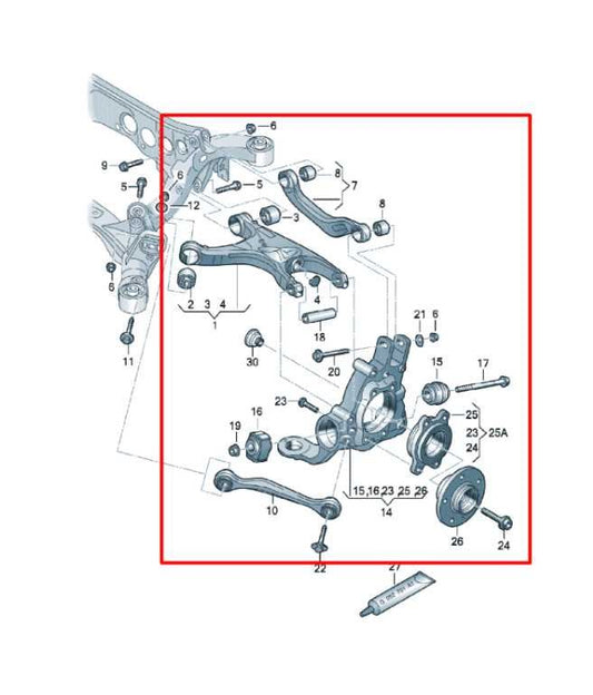 2010-16 Audi S4 Premium Plus AWD Rear RH Spindle Knuckle w/ Control Arms *ReaD* - Alshned Auto Parts