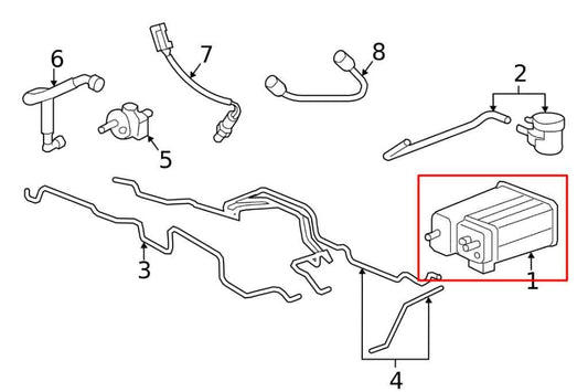2007-2017 GMC Acadia Fuel Vapor Evaporator Emission Canister 15136019 OEM - Alshned Auto Parts