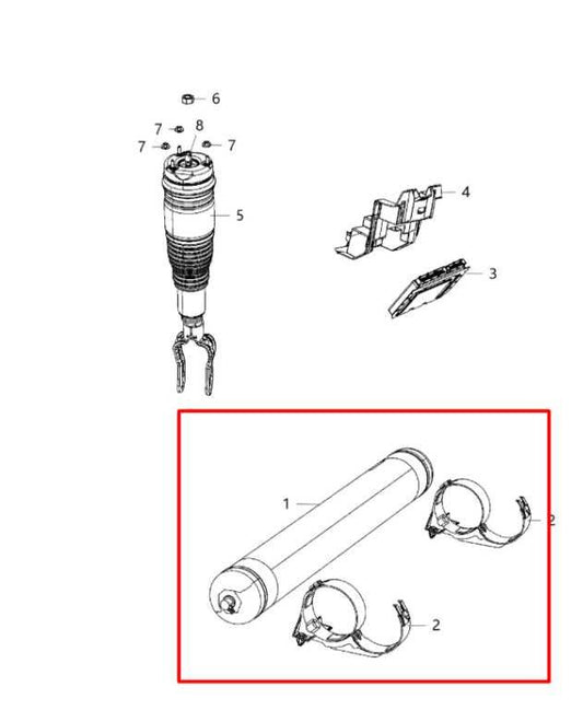 11-22 Jeep Grand Cherokee Overland 3.6L 4WD Front Air Suspension Reservoir Tank - Alshned Auto Parts