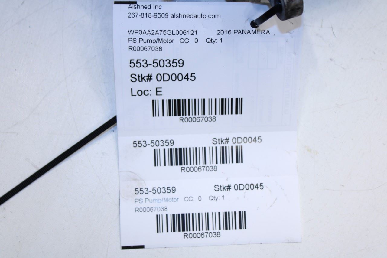 2010-2016 Porsche Panamera 4 3.6L AWD Power Steering Pump 970-347-048-06 OEM - Alshned Auto Parts