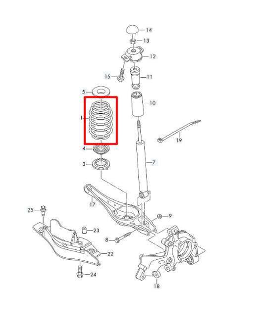 2019-24 Audi Q3 S Line AWD Rear RH and LH Suspension Coil Spring 5QF-511-115-DF - Alshned Auto Parts