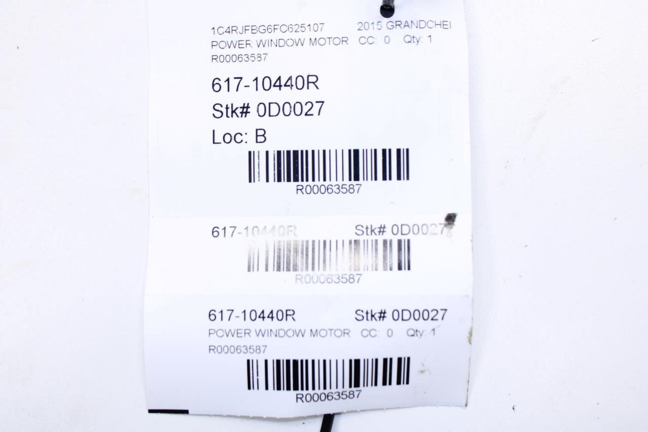 11-21 Jeep Grand Cherokee Front Right Door Window Regulator Motor 68079282AB OEM - Alshned Auto Parts