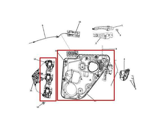11-21 Jeep Grand Cherokee Rear Left Door Window Regulator w/ Carrier 68079289AA - Alshned Auto Parts