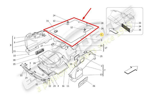2014-2020 Maserati Ghibli Rear Trunk Floor Carpet Cargo Cover 670040426 OEM - Alshned Auto Parts