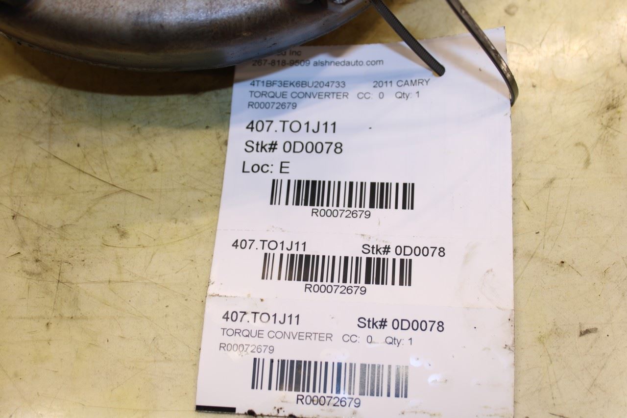 09-11 Toyota Camry LE 2.5L FWD Automat Transmission Torque Converter 32000-33140 - Alshned Auto Parts