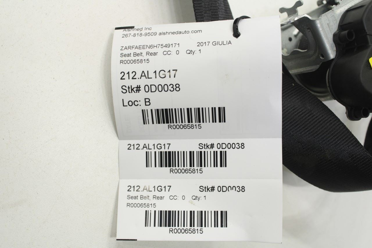 17-20 Alfa Romeo Giulia Ti Rear Passenger Right Side 2nd Row Seat Belt Retractor - Alshned Auto Parts