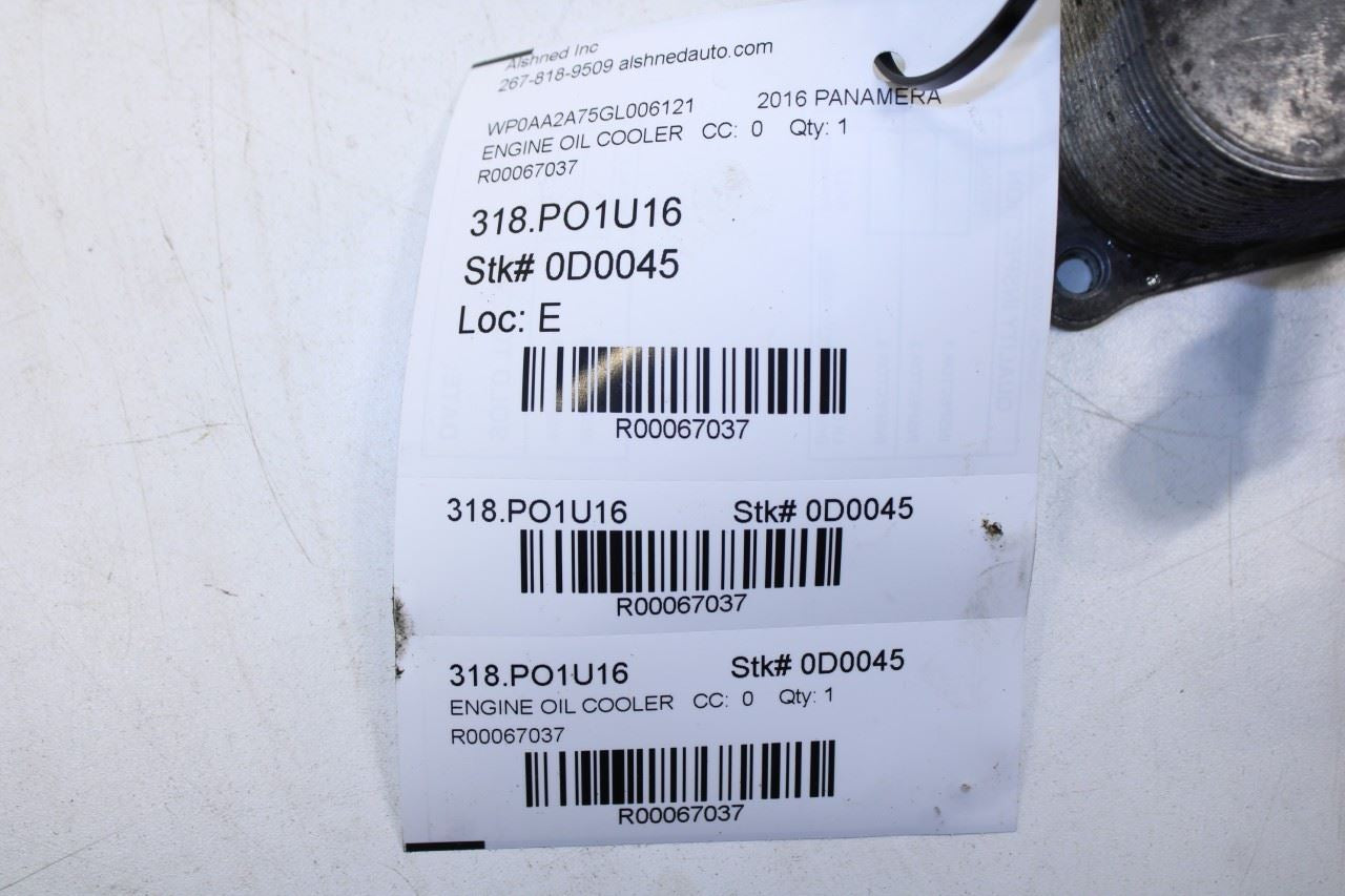 2011-16 Porsche Panamera 4 3.6L Engine Oil Cooler Heat Exchanger 948-107-281-22 - Alshned Auto Parts