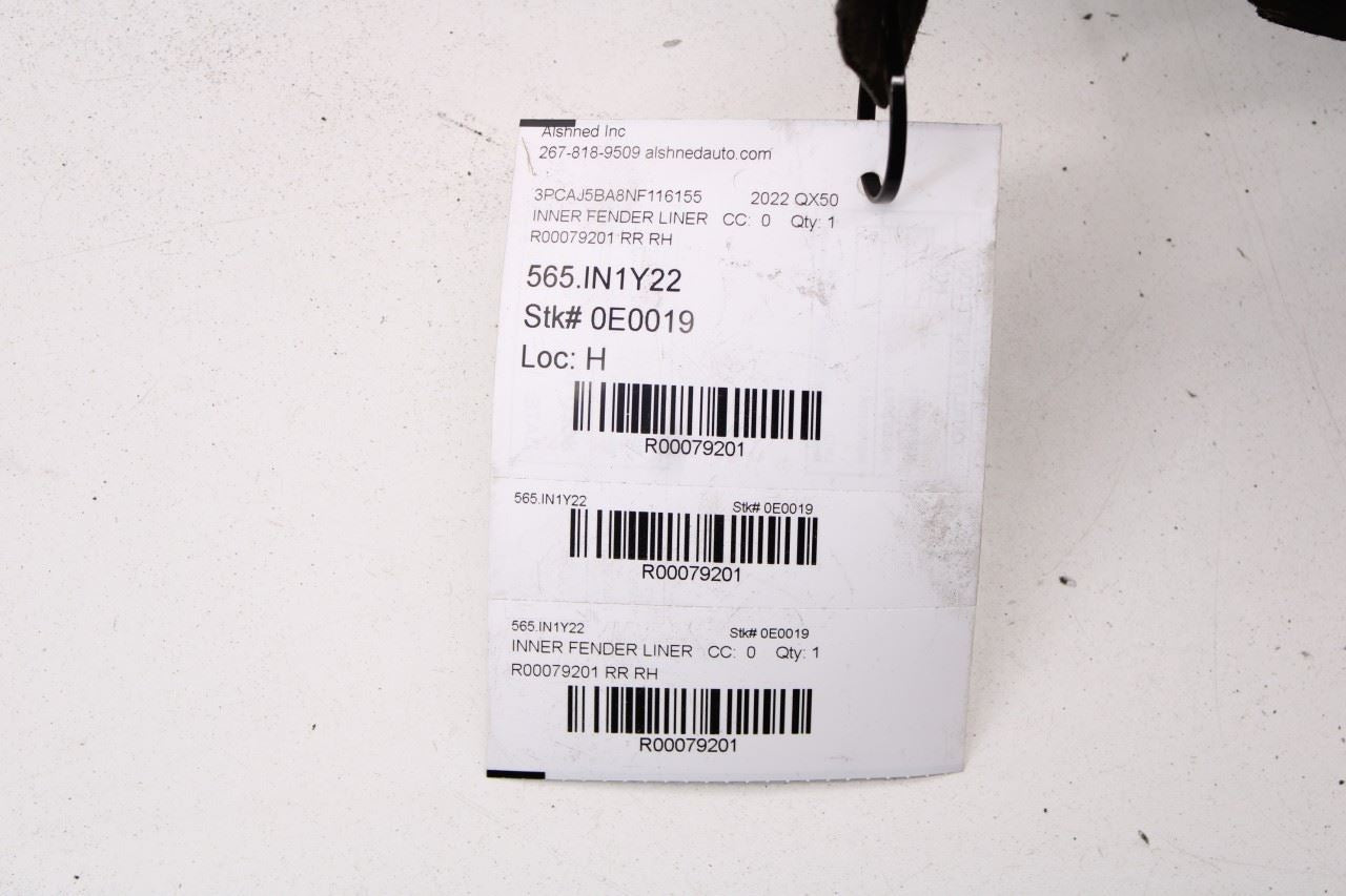 2019-2025 Infiniti QX50 LUXE Rear Right Side Wheelhouse Liner Splash Shield - Alshned Auto Parts