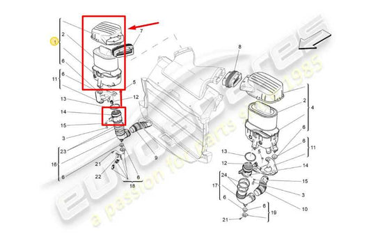 14-20 Maserati Ghibli 3.0L Front Right Air Cleaner Housing Filter 673007389 OEM - Alshned Auto Parts