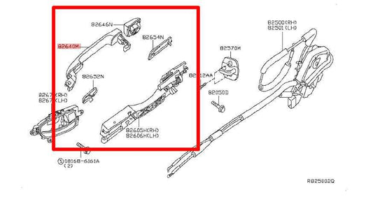 2013-2019 Nissan Sentra SV Rear Right Side Door Exterior Handle 82640-9N00A OEM - Alshned Auto Parts