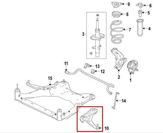 2019-2024 Nissan Altima SL FWD Front Left Side Lower Control Arm 54501-6CA0A OEM - Alshned Auto Parts