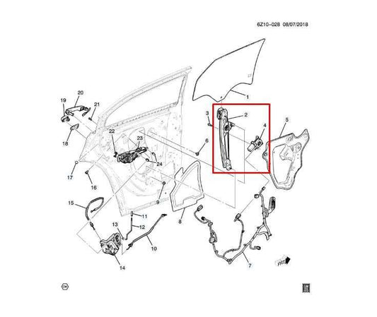 2019-25 Cadillac XT4 Premium Rear Right Door Window Regulator w/ Motor 84695122 - Alshned Auto Parts