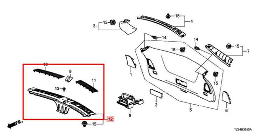 2014-20 Acura MDX Advance 3.5L AWD Rear Trunk Sill Scuff Plate Trim Panel Cover - Alshned Auto Parts