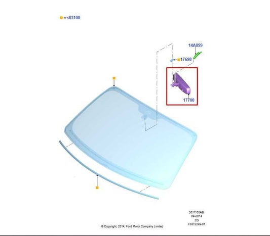 2015-2023 Ford Mustang GT Interior Inside Rear View Mirror FU5Z-17700-E OEM - Alshned Auto Parts