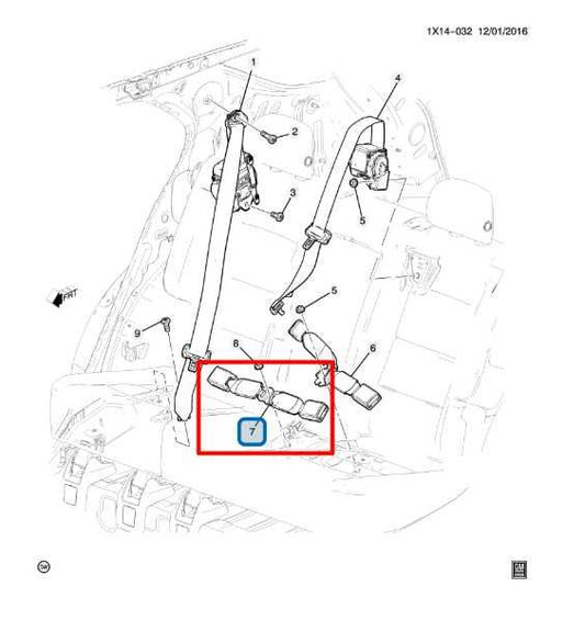 18-20 Chevrolet Equinox LT Rear Center RH Side 2nd Row Seat Belt Buckle 84877243 - Alshned Auto Parts