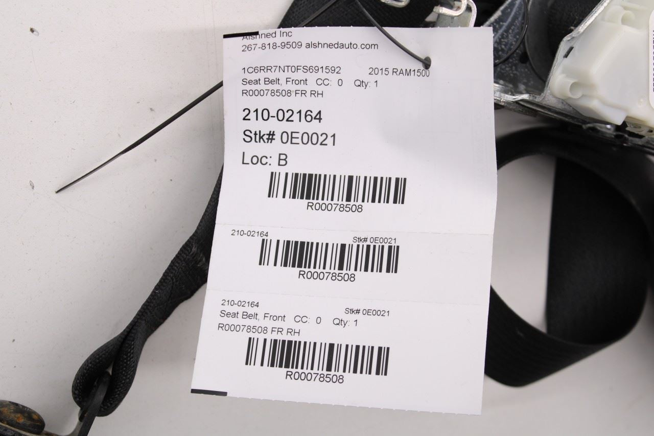 2013-17 Ram 1500 Laramie Crew Cab Front Passenger Right Side Seat Belt Retractor - Alshned Auto Parts