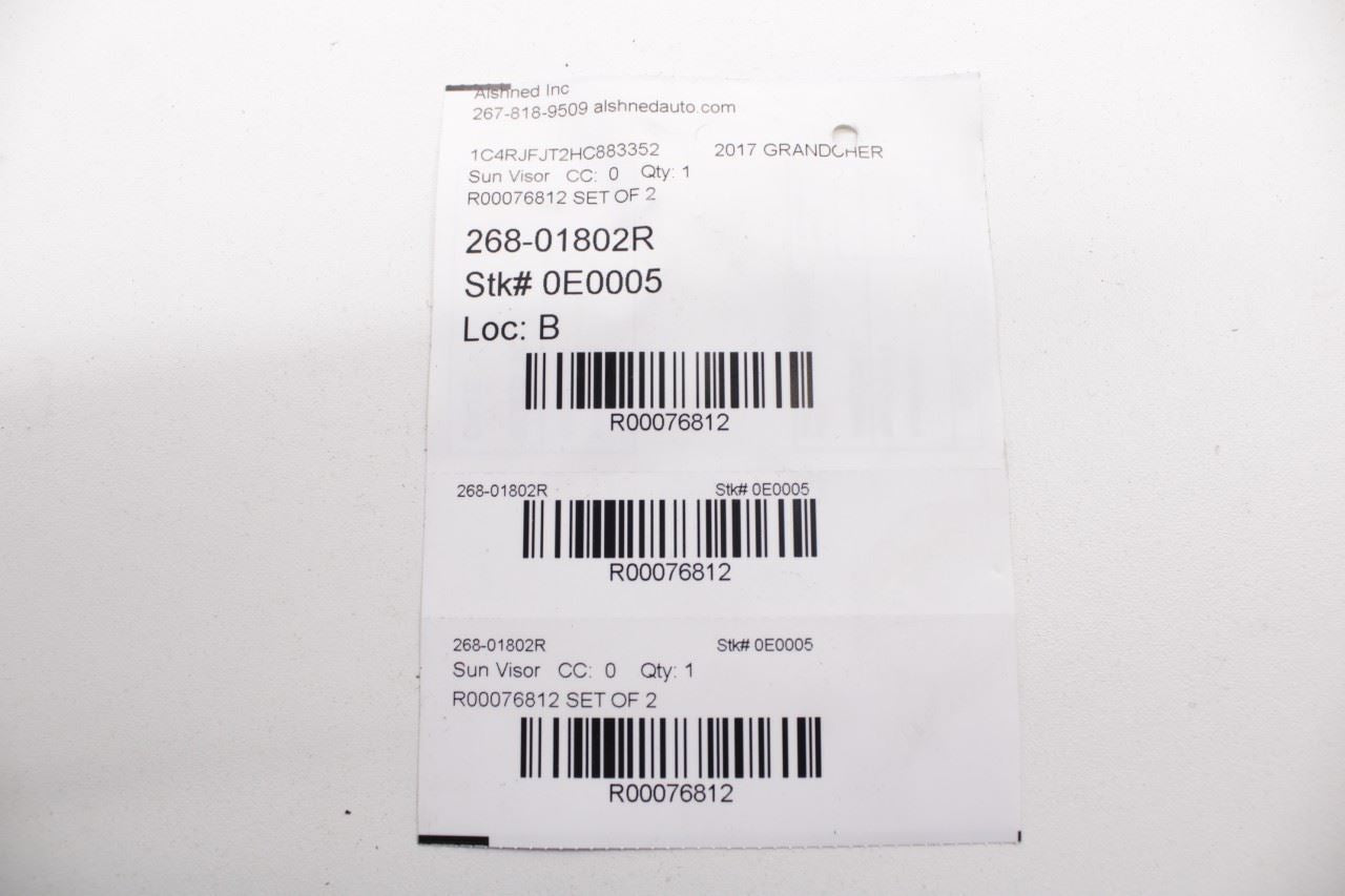 14-21 Jeep Grand Cherokee Summit Front RH LH Sun Visor Set w/ Illuminated Mirror - Alshned Auto Parts