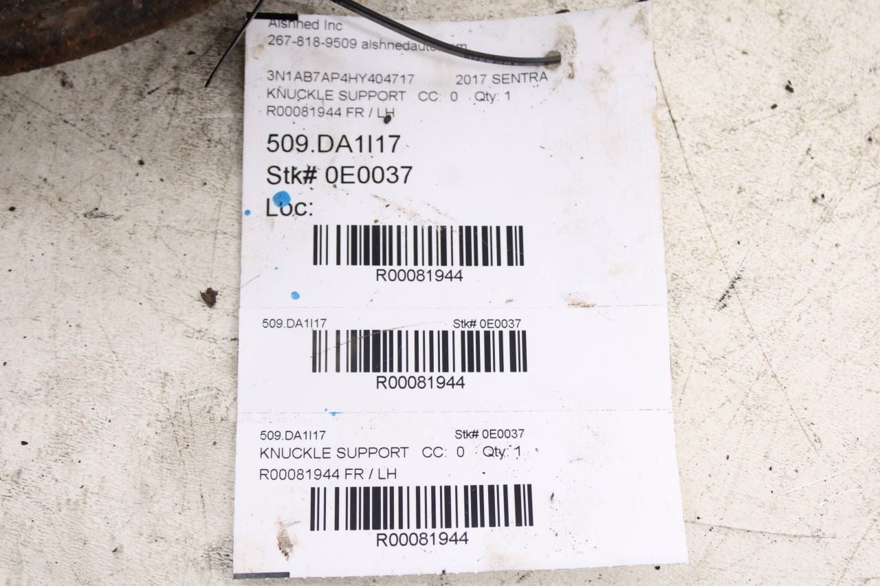 2013-19 Nissan Sentra SV 1.8L FWD Front Suspension Left Side Spindle Knuckle Hub - Alshned Auto Parts
