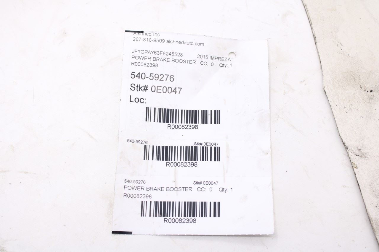 15-16 Subaru Impreza Sport Premium 2L Power Brake Booster w/ Master Cylinder OEM8