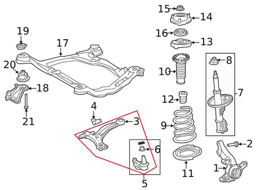 2011-2020 Toyota Sienna LE 3.5L FWD Front Left Lower Control Arm 48069-08040 OEM - Alshned Auto Parts