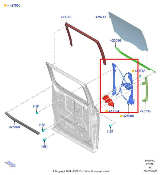 2015-2020 Ford F150 Super Crew Cab Rear Left Side Door Window Regulator w/ Motor - Alshned Auto Parts