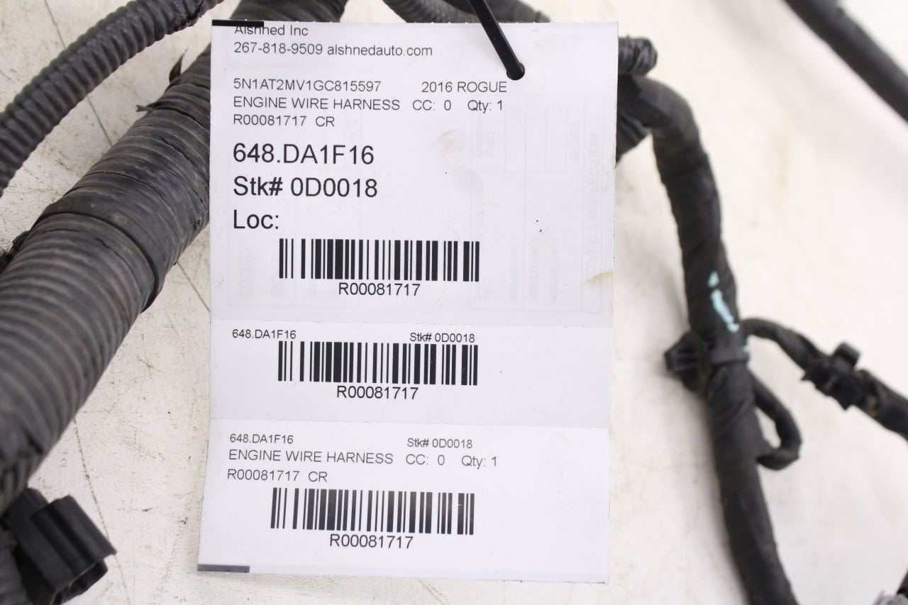 2014-2017 Nissan Rogue SV 2.5L Engine Wire Wiring Harness 24011-4BA1A OEM *ReaD*13