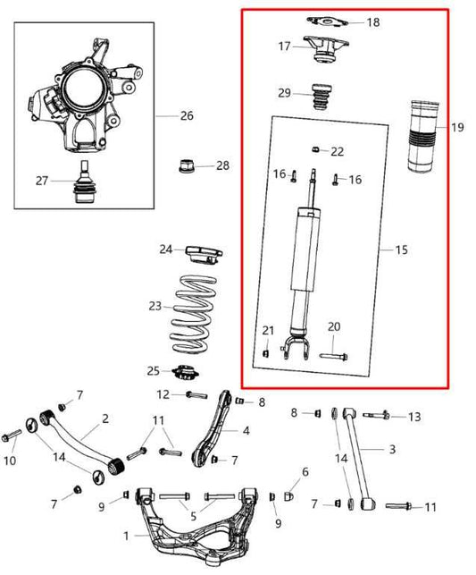 2011-15 Jeep Grand Cherokee Limited 4WD Rear RH LH Side Shock Strut Absorber Set - Alshned Auto Parts