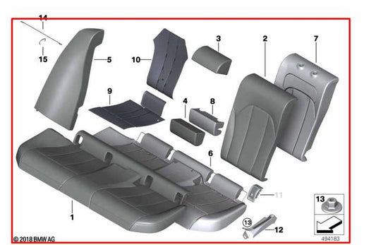 2023-2025 BMW 430i xDrive Gran Coupe 2.0L AWD Rear 2nd Row Seat Full Complete - Alshned Auto Parts
