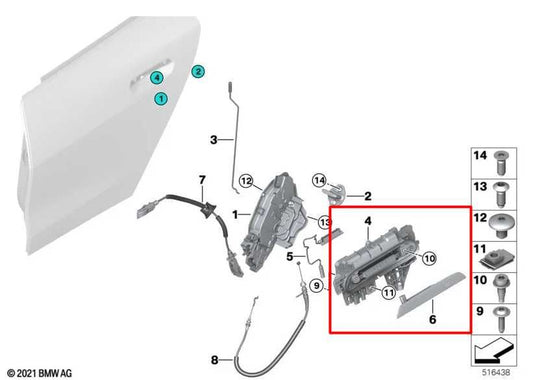 23-25 BMW 430i xDrive Gran Coupe Rear Passenger Right Side Door Exterior Handle - Alshned Auto Parts