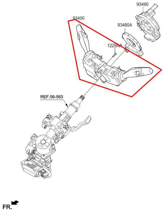 2015-2018 Kia Sorento EX 3.3L AWD Steering Column Light Turn Signal Wiper Switch - Alshned Auto Parts