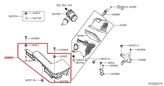 2016-2020 Infiniti QX60 3.5L FWD Air Intake Cleaner Inlet Duct Tube 16554-6KA0A - Alshned Auto Parts