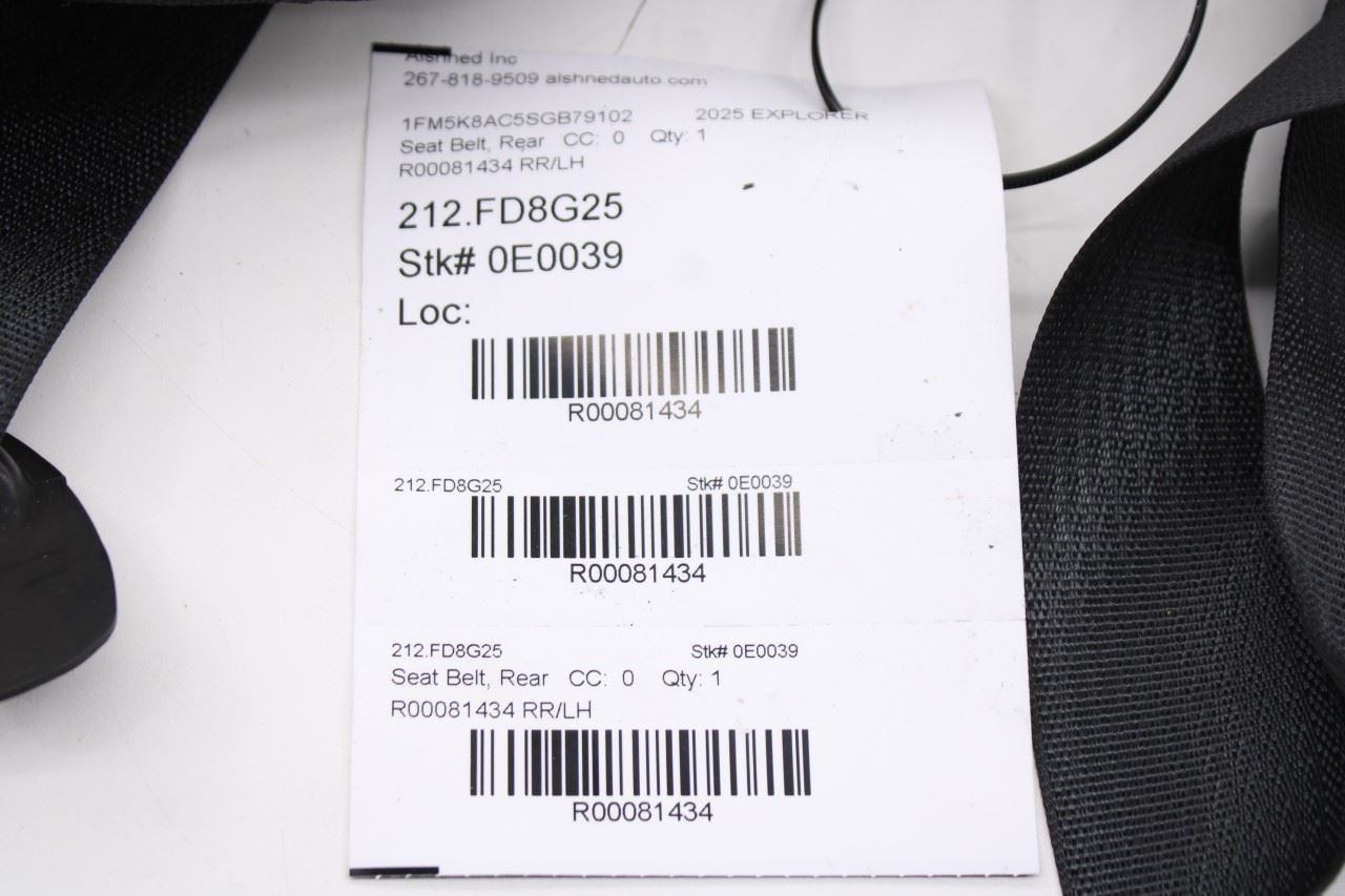 20-25 Ford Explorer Interceptor 3.0L Rear Left Side 2nd Row Seat Belt Retractor - Alshned Auto Parts