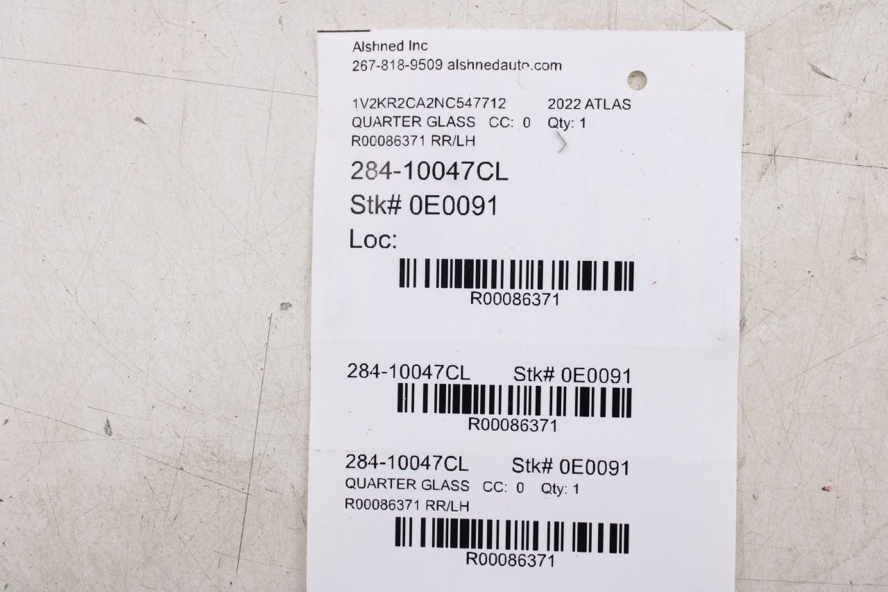 2018-2025 Volkswagen Atlas SE Rear Left Quarter Window Fixed Glass 3CN845297FNVB - Alshned Auto Parts